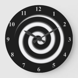 Zone Out Black Spiral Hypno Wall Clock Große Wanduhr