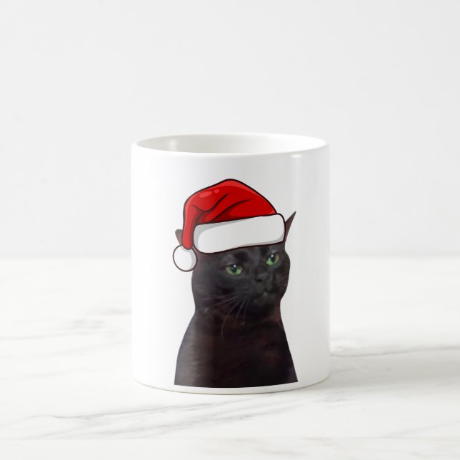 Zoned Out Cat Christmas Kaffeetasse (Mittel)