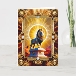 Zonnige Leeuw Wenskaart – Koninklijke Kracht Karte