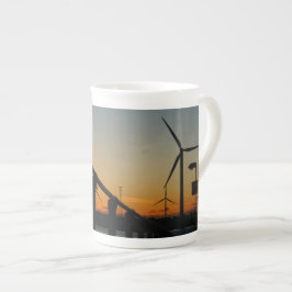 Zonsondergang met windmolen, Rustgevend relaxt. Prozellantasse