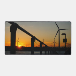 Zonsondergang met windmolen, Rustgevend relaxt. Schreibtischunterlage