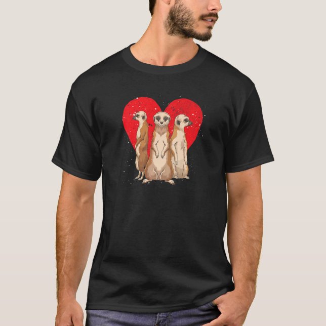 Zoo Animal Africa Safari Heart Meerkat T-Shirt (Vorderseite)