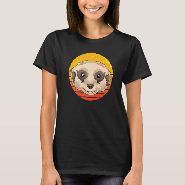Zoo Animal Africa Safari Retro Meerkat T-Shirt (Vorderseite)