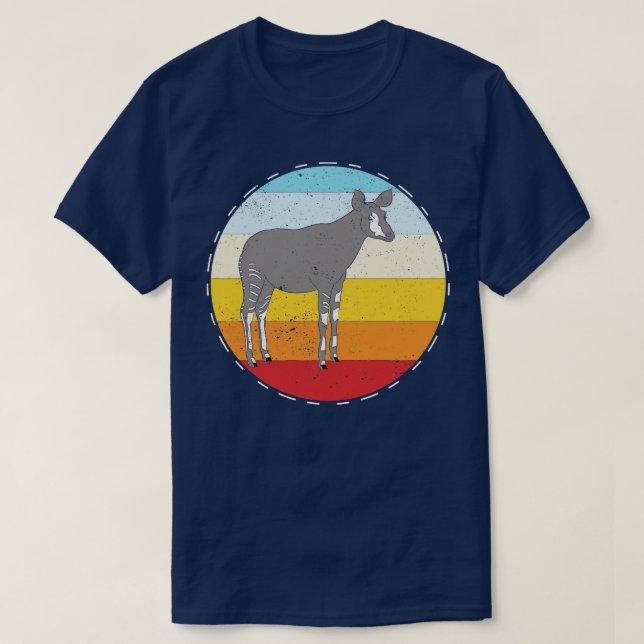 Zoo Animal African Safari Wildlife Retro Okapi T-Shirt (Design vorne)
