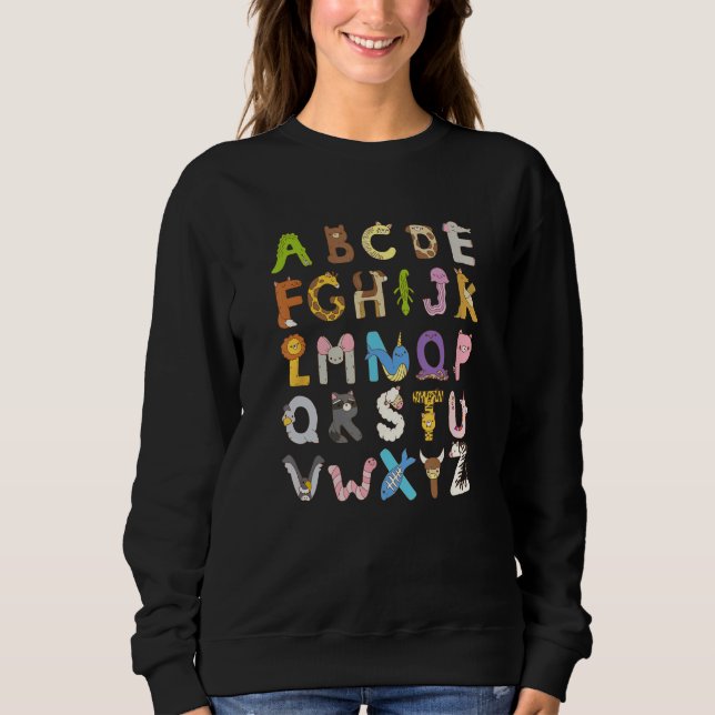 Zoo Animal Alphabe ABCs Learning For Boys Girls Ki Sweatshirt (Vorderseite)
