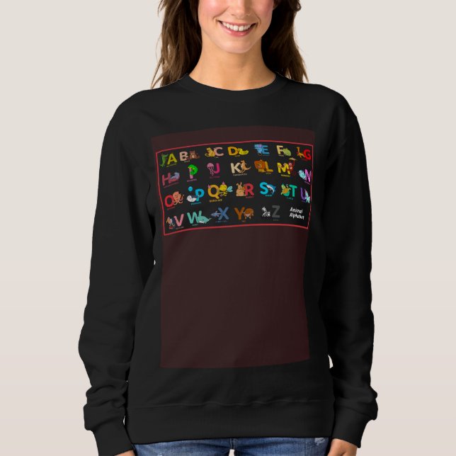 Zoo Animal Alphabet Letters ABCs Kindergarten Todd Sweatshirt (Vorderseite)