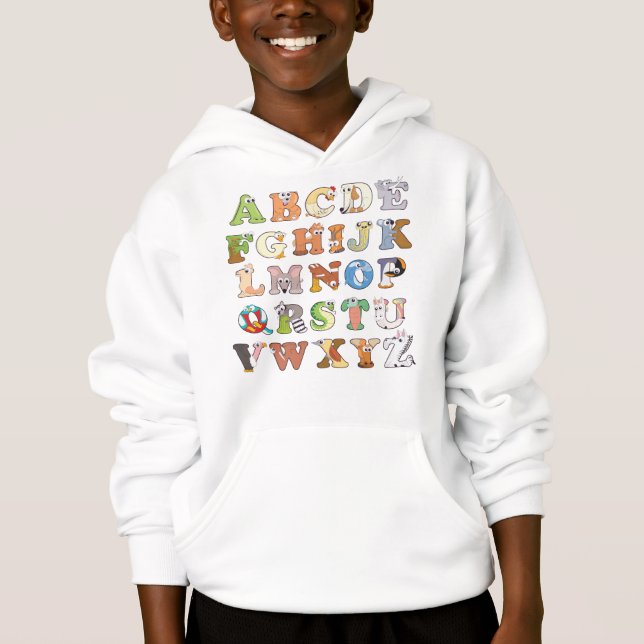 Zoo Animal Alphabet Letters ABCs Lernen Hoodie (Vorderseite)