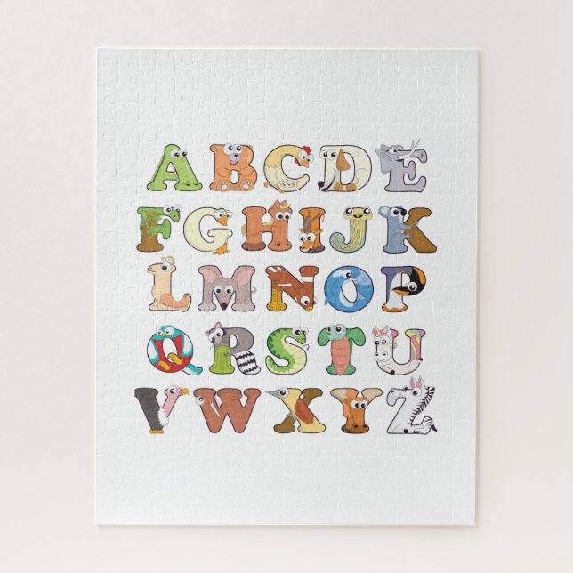 Zoo Animal Alphabet Letters ABCs Lernen Puzzle (Vertikal)