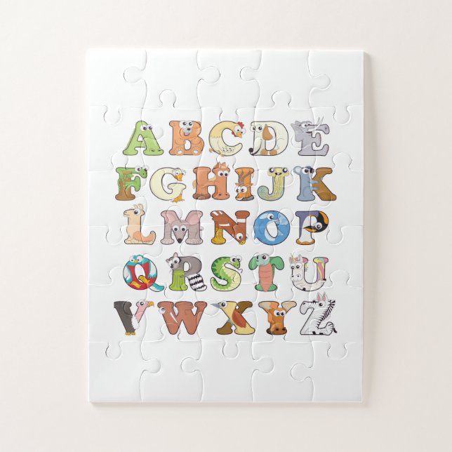 Zoo Animal Alphabet Letters ABCs Lernen Puzzle (Vertikal)