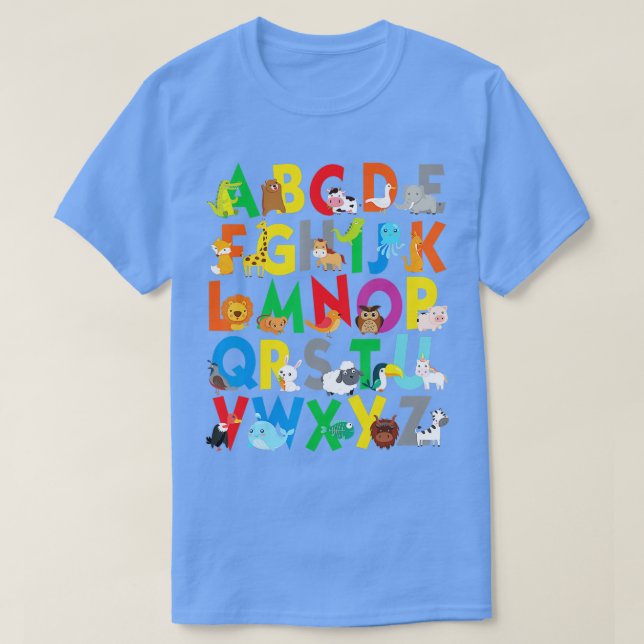 Zoo Animal Alphabet Shirt ABCs Lernen für Jungen g (Design vorne)