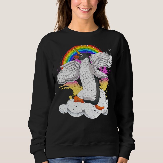 Zoo Animal Bird Penguincorn Rainbow Magical Pengui Sweatshirt (Vorderseite)
