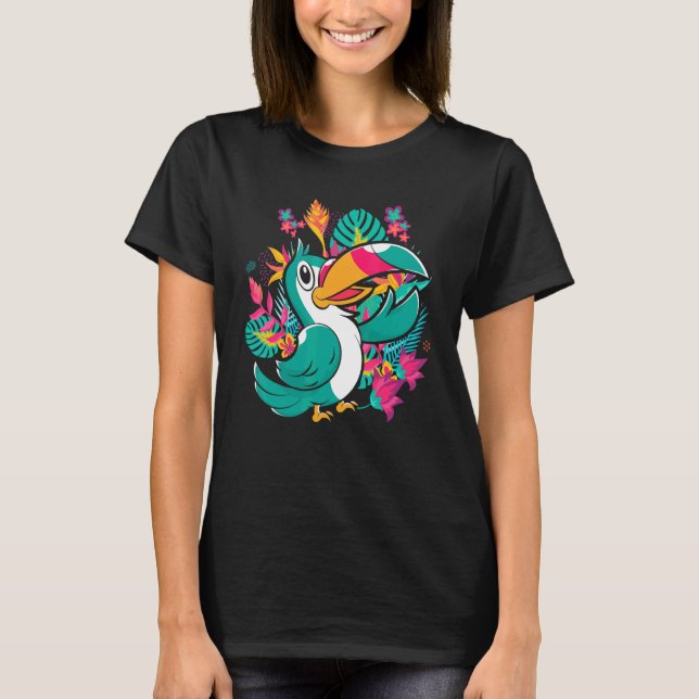 Zoo Animal Exotic Bird Tropical Blätter Wildlife t T-Shirt (Vorderseite)