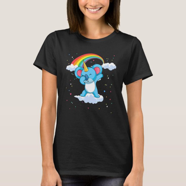 Zoo Animal Lover Rainbow Koalacorn Unicorn Dabbing T-Shirt (Vorderseite)