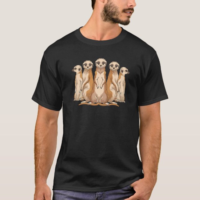 Zoo Animal Niedlich Meerkats Africa Safari Meerkat T-Shirt (Vorderseite)