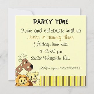 Zoo Animal Party Einladung
