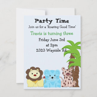 Zoo Animal Party Einladung