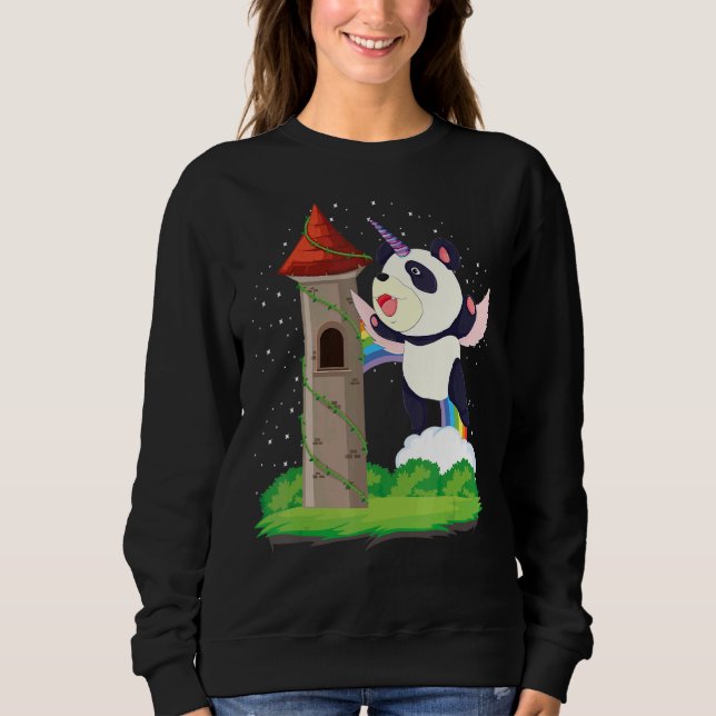 Zoo Animal Rainbow Pandacorn Magical Fairytale Uni Sweatshirt (Vorderseite)