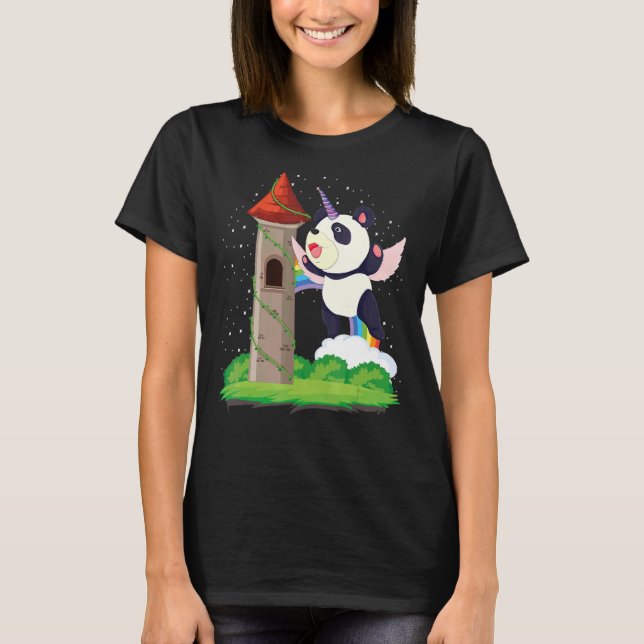Zoo Animal Rainbow Pandacorn Magical Fairytale Uni T-Shirt (Vorderseite)