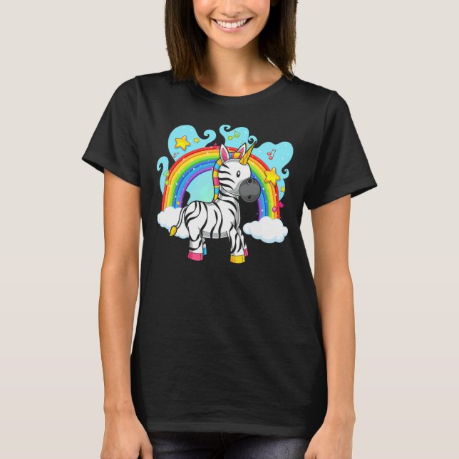 Zoo Animal Rainbow Zebracorn Fantasy Unicorn Zebr T-Shirt (Vorderseite)