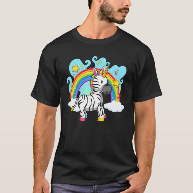 Zoo Animal Rainbow Zebracorn Fantasy Unicorn Zebr T-Shirt (Vorderseite)