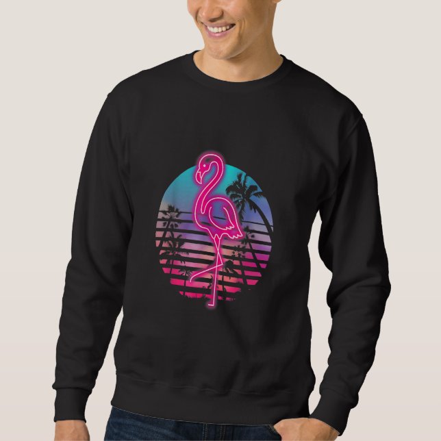 Zoo Animal Tropic Summer Sunrise Flamingo Sweatshirt (Vorderseite)