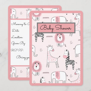 Zoo Animals Baby Dusche Einladung