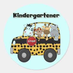 Zoo Animals Kindergartner Runder Aufkleber