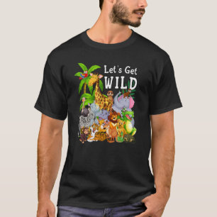 Zoo Animals Safari Wildlife Geburtstagsparty Let's T-Shirt