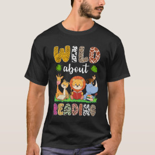 Zoo Animals Wild über das Lesen von Büchern Reader T-Shirt