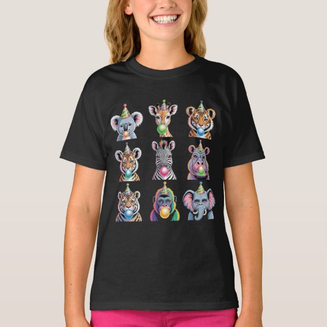 Zoo Animals Wildlife Birthday Party Zoo Day T-Shirt (Vorderseite)