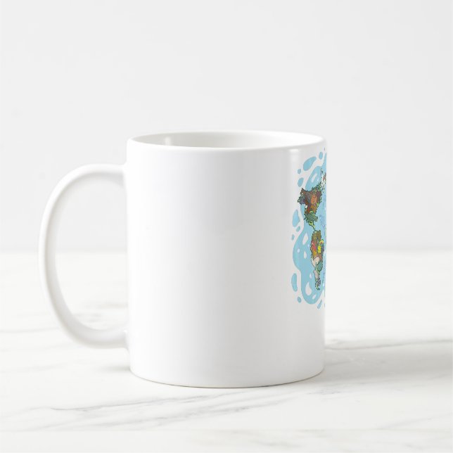 Zoo Animals World Map Planet Erde Ökosystem Kaffeetasse (Links)