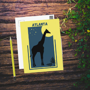 Zoo Atlanta Georgia Vintage-Giraffe Postkarte