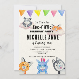 Zoo Birthday Invite - Custom Animal Party Card Einladung