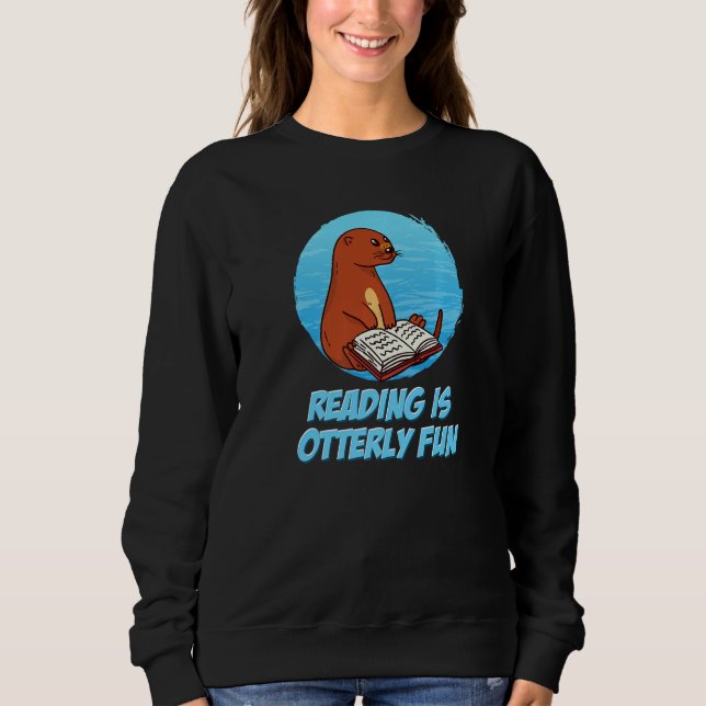 Zoo-Buch Tier  Bücherwurm  Seeotter liest Sweatshirt (Vorderseite)