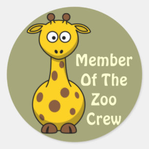 Zoo Crew Giraffe Runder Aufkleber