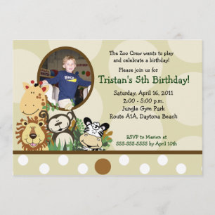 Zoo Crew Jungle *FOTO* Geburtstag - TAN Einladung