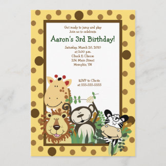 ZOO CREW Jungle Safari BIRTHDAY INVITE 12x18 Einladung
