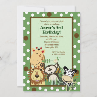 ZOO CREW Jungle Safari BIRTHDAY INVITE 12x18 Einladung