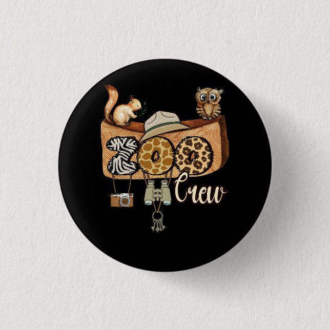 Zoo Crew Leonard Safari Animal Wildlife Kingdom Zo Button (Vorderseite)
