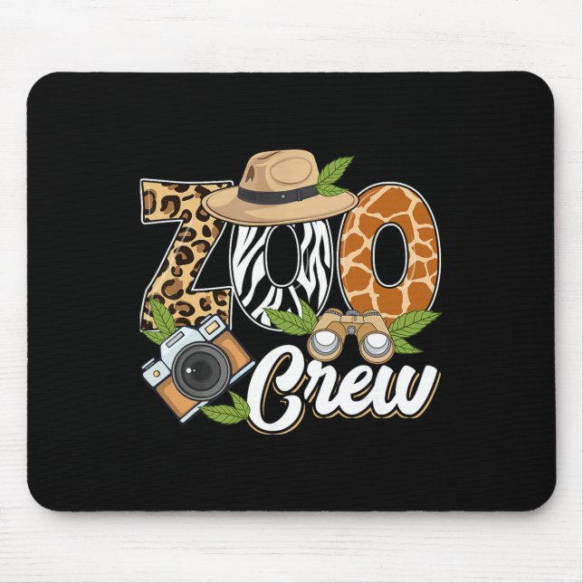 Zoo Crew Safari Tiere Wildtiere Tiere Wild Feld Mousepad (Vorne)