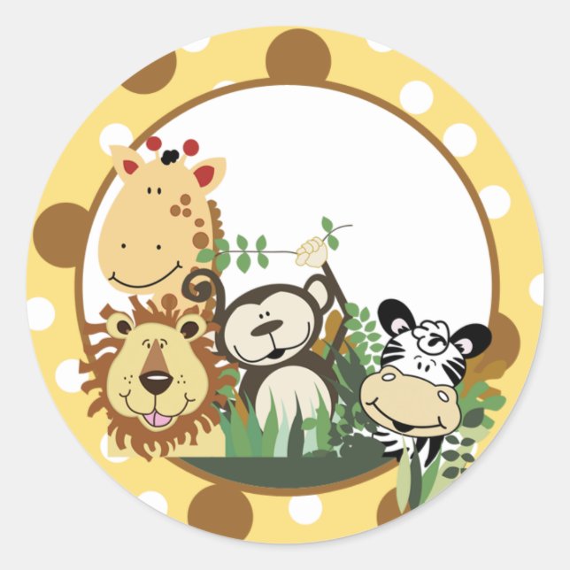 ZOO-CREW-Umschlag Aufkleber / Cupcake Toppers (Vorderseite)