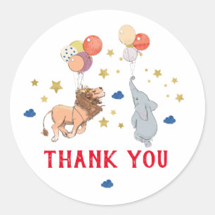 Zoo-Dankeschön-Aufkleber, Circus Runder Aufkleber