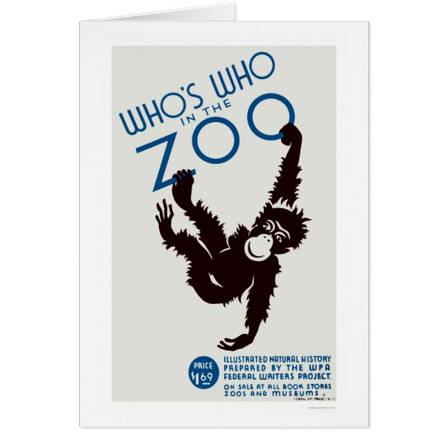 Zoo-Führer-Affe WPA 1937 (Vorne)