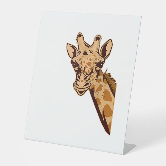 Zoo Giraffe Animal - African Savanna Zookeeper Saf Sockelschild (Vorderseite)