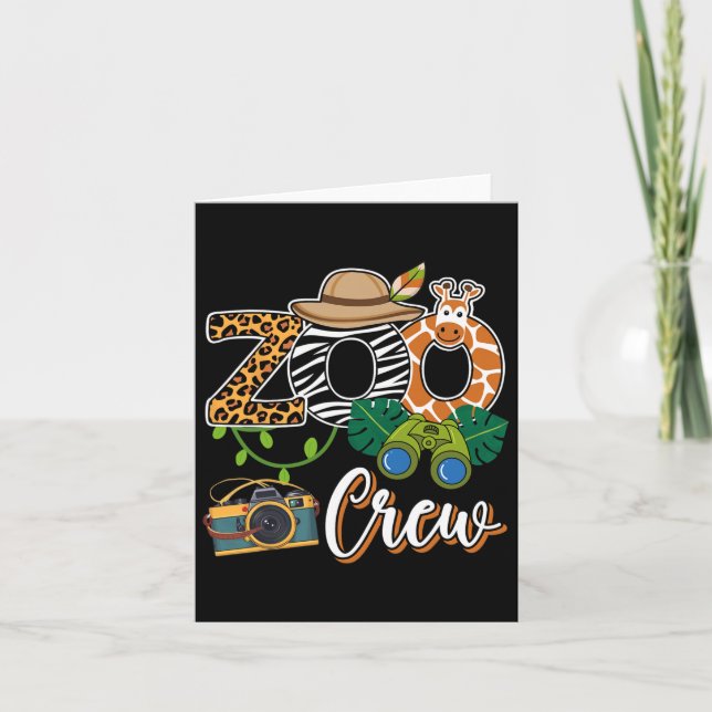 Zoo Giraffe Crew Safari Tierpark Kindermädchen Karte (Vorderseite)