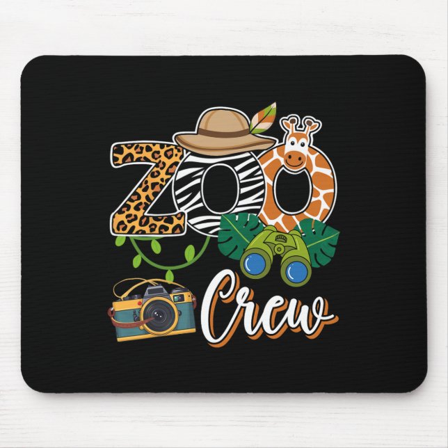 Zoo Giraffe Crew Safari Tierpark Kindermädchen Mousepad (Vorne)