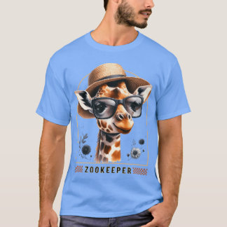 Zoo Giraffe Safari Zoo Wärter - Druck T-Shirt