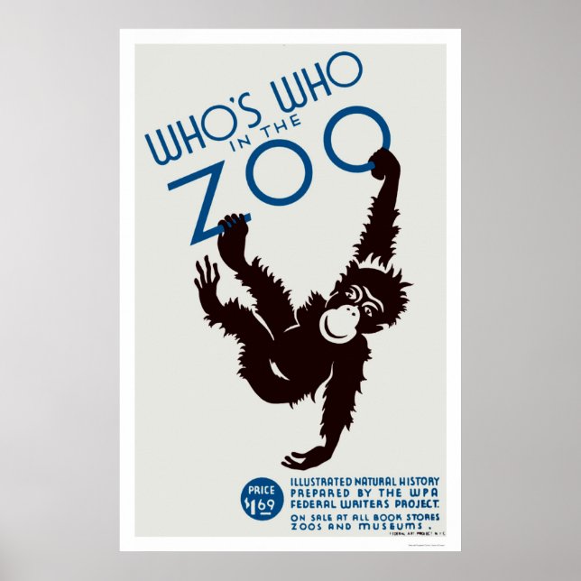 Zoo Guide Monkey 1937 WPA Poster (Vorne)