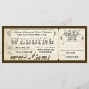 Zoo-Hochzeitseinladungstickets Einladung