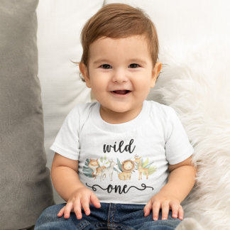 Zoo Jungle Safari Tier Wild 1. Geburtstag Baby T-shirt